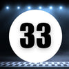 Racing Number Magnets 2pcs Number 33 Circle, 8-18 inch, White Background Black Numbers
