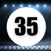 Racing Number Magnets 2pcs Number 35 Circle, 8-18 inch, White Background Black Numbers