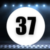 Racing Number Magnets 2pcs Number 37 Circle, 8-18 inch, White Background Black Numbers