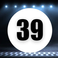 Racing Number Magnets 2pcs Number 39 Circle, 8-18 inch, White Background Black Numbers