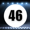 Racing Number Magnets 2pcs Number 46 Circle, 8-18 inch, White Background Black Numbers