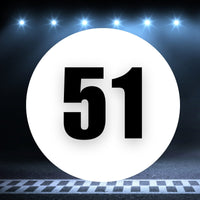 Racing Number Magnets 2pcs Number 51 Circle, 8-18 inch, White Background Black Numbers