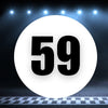 Racing Number Magnets 2pcs Number 59 Circle, 8-18 inch, White Background Black Numbers