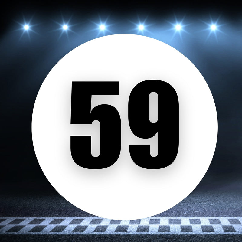 Racing Number Magnets 2pcs Number 59 Circle, 8-18 inch, White Background Black Numbers