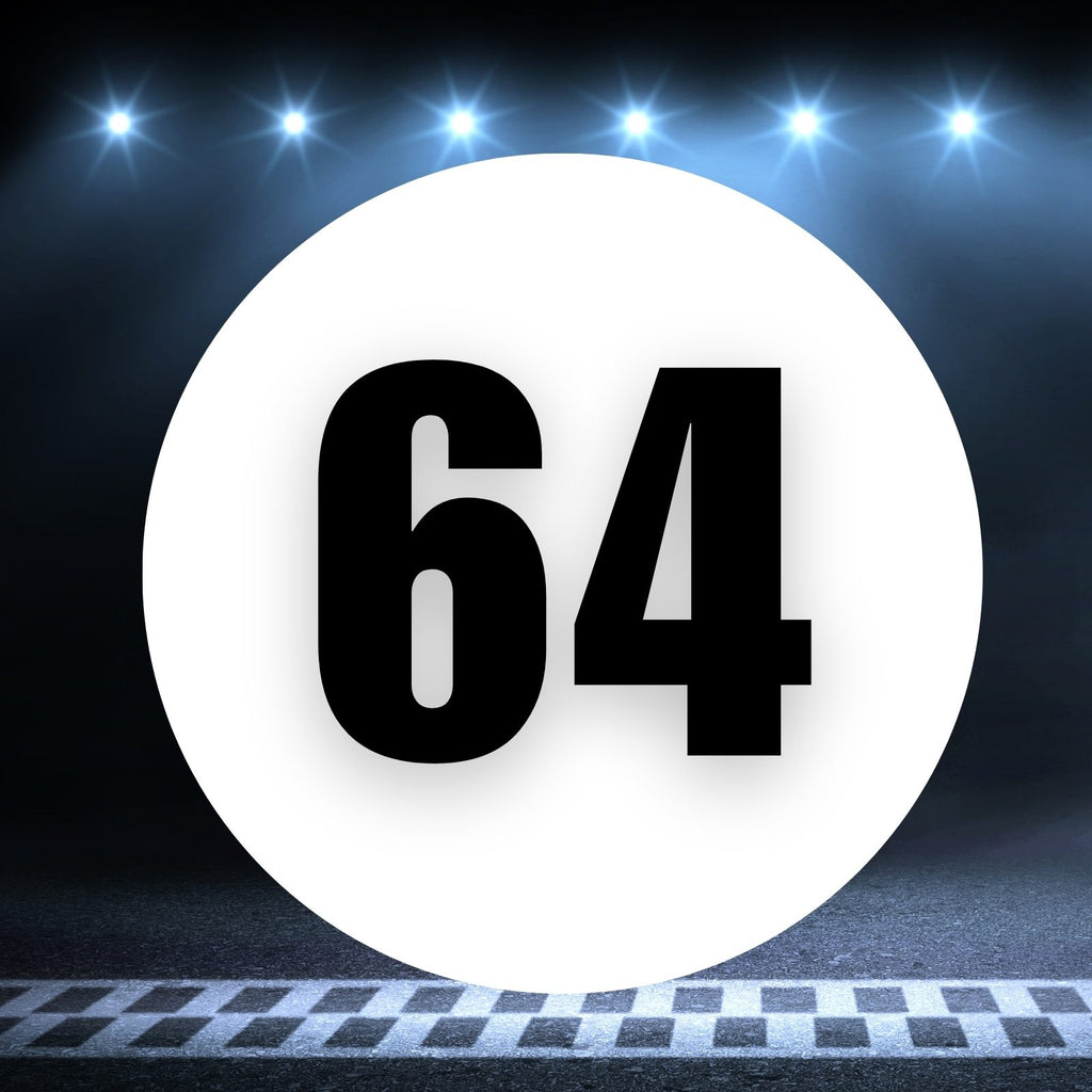 Basic 64 Number Racing 2pcs Number 64 Circle Racing Number Magnets 8-18 inch – MC Motoparts