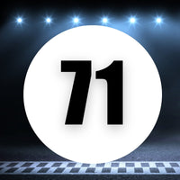 Racing Number Magnets 2pcs Number 71 Circle, 8-18 inch, White Background Black Numbers