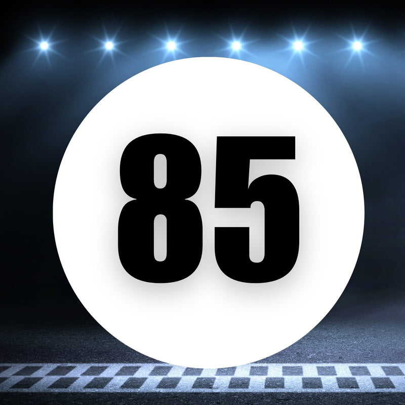 Racing Number Magnets 2pcs Number 85 Circle, 8-18 inch, White Background Black Numbers