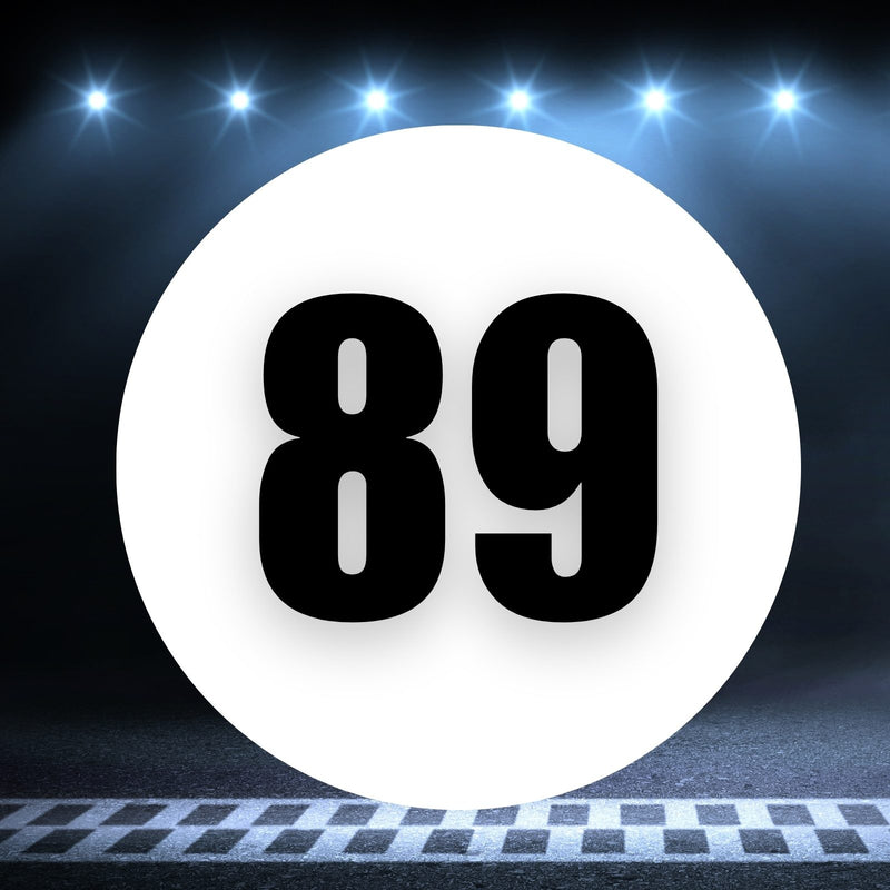 Racing Number Magnets 2pcs Number 89 Circle, 8-18 inch, White Background Black Numbers
