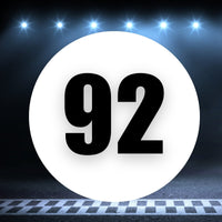 Racing Number Magnets 2pcs Number 92 Circle, 8-18 inch, White Background Black Numbers