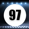 Racing Number Magnets 2pcs Number 97 Circle, 8-18 inch, White Background Black Numbers