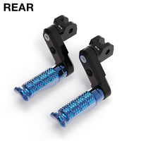 Fits Triumph America Daytona 675 50mm Adjustable Rear R-FIGHT Black Foot Pegs