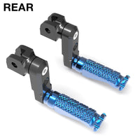 Fits Buell XB12R XB9S S1 S3 M2 50mm Adjustable Rear R-FIGHT Silver Foot Pegs