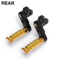 Fits Triumph America Daytona 675 50mm Adjustable Rear R-FIGHT Gold Foot Pegs