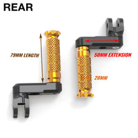 Fits Yamaha MT-01 MT-07 MT-10 50mm Extension Rear R-FIGHT Red Foot Pegs