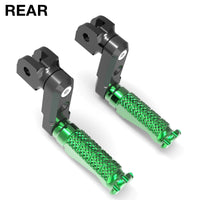Rear 50mm extension foot pegs for Yamaha XMAX TMAX 530 by MC Motoparts, featuring adjustable R-FIGHT design.