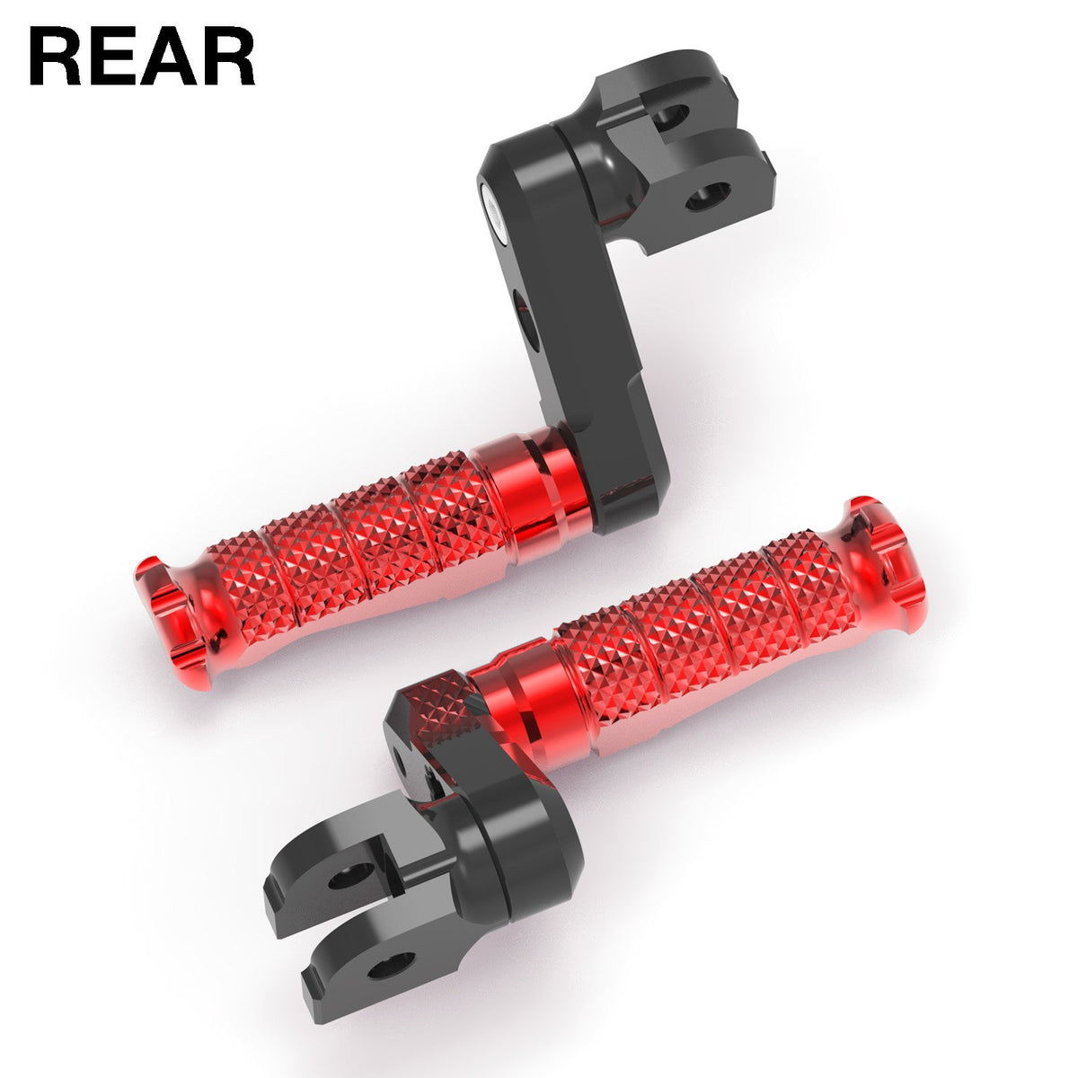 Rear 50mm extension foot pegs for Kawasaki Z750, Z650, Z1000, Z400 by MC Motoparts, showing black metal foot peg with mounting hardware.