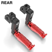 Fits BMW F800R R1200R 50mm Adjustable Rear R-FIGHT Black Foot Pegs