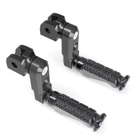Front view of MC Motoparts 50mm extension foot pegs for Honda CBR1000RR and CBR600RR motorcycle, showing adjustable design.