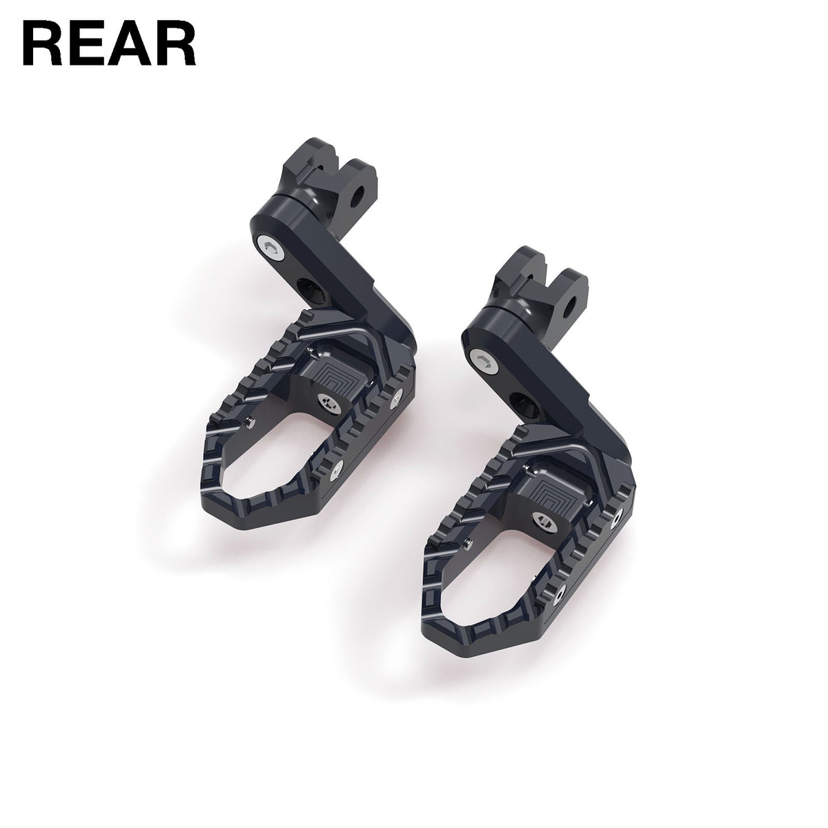 Rear Kawasaki ZX-9R Ninja 650 50mm adjustable touring wide foot pegs by MC Motoparts, featuring extended design and black finish.