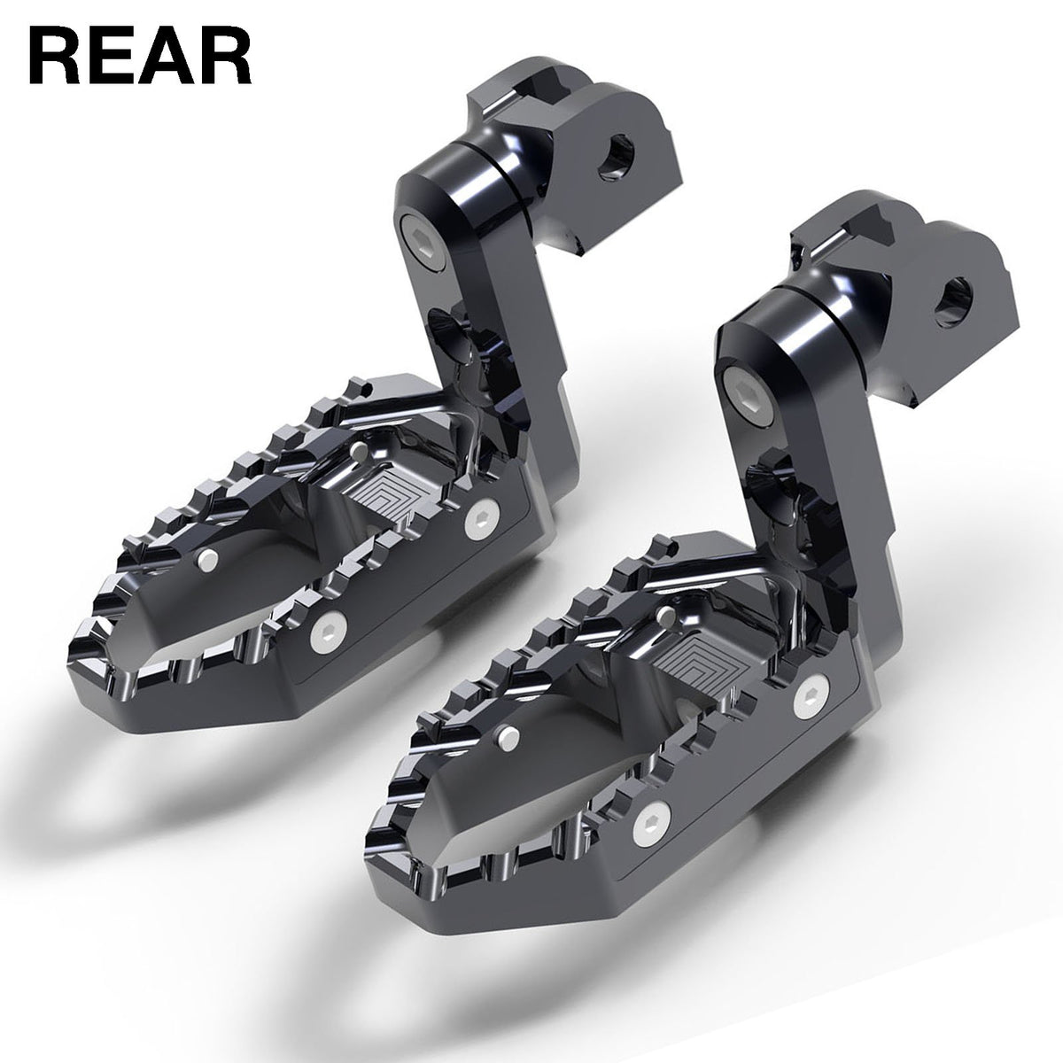 MC Motoparts 50mm extension rear touring foot pegs for Ducati Supersport 950 Scrambler Nightshift, wide and adjustable.
