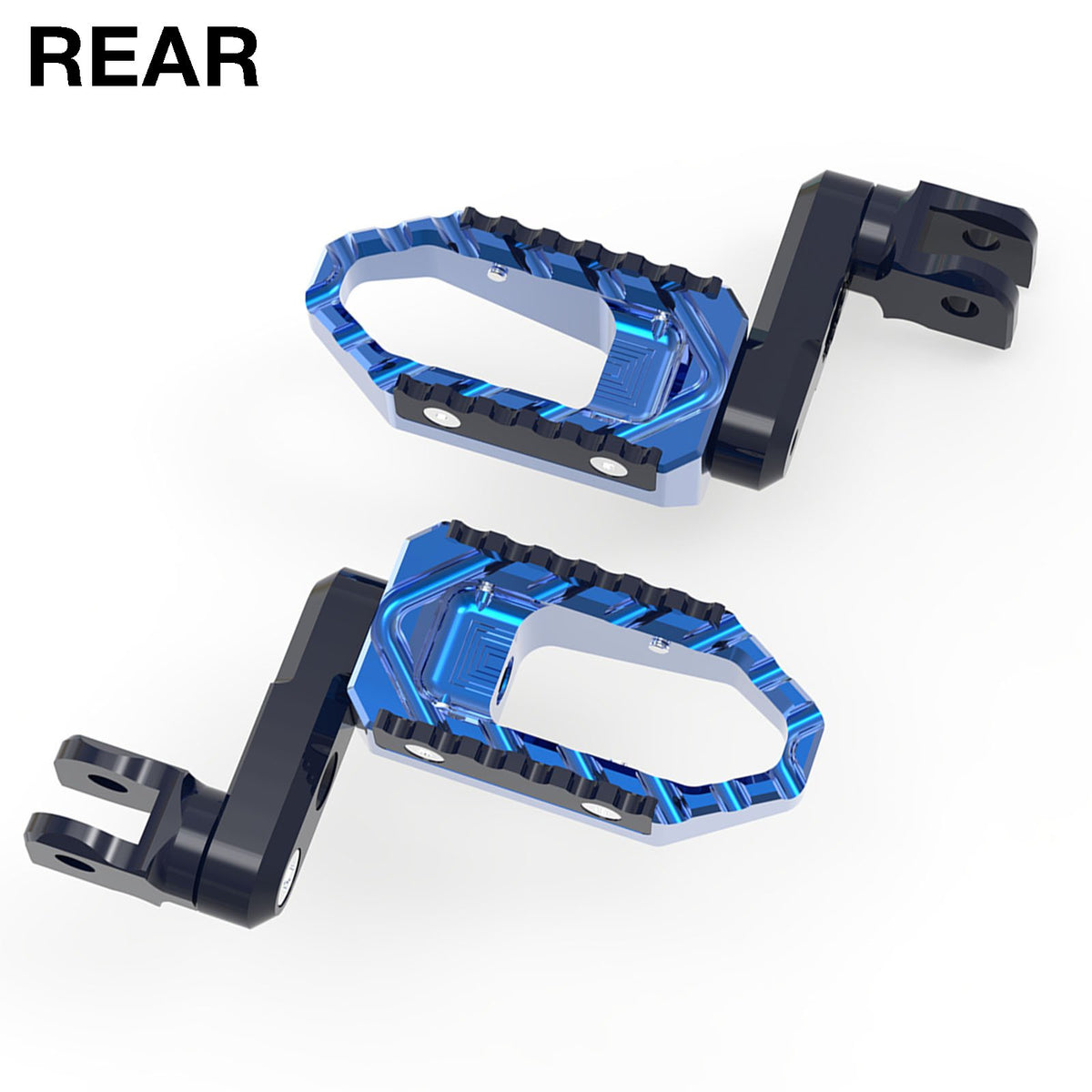 Rear 50mm adjustable touring wide foot pegs for Buell XB12R XB9S S1, by MC Motoparts, shown installed on motorcycle.