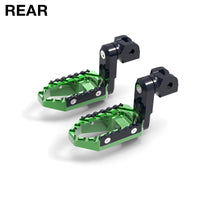 Rear 50mm extension touring foot pegs for Yamaha XMAX VMAX by MC Motoparts, wide, comfortable touring motorcycle foot pegs.