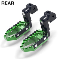 Rear 50mm extension foot pegs for Suzuki GSX-R 600 750, black MC Motoparts adjustable touring wide foot pegs.