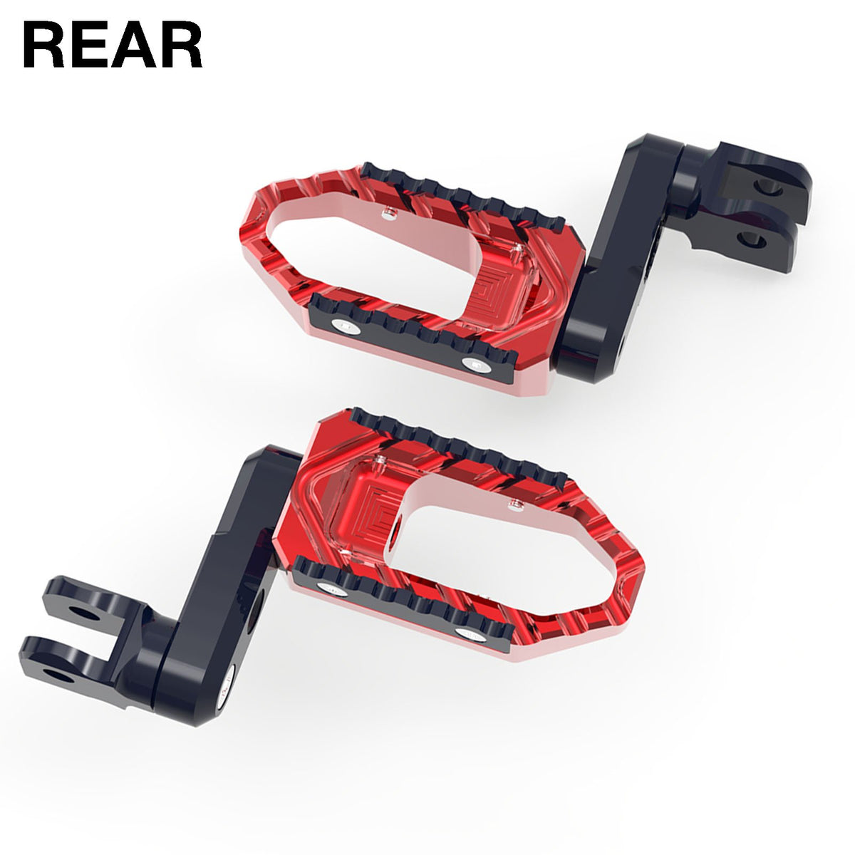 Rear 50mm extension touring foot pegs for Aprilia Tuono 660 RSV4 1100 RS660, black MC Motoparts motorcycle foot pegs.