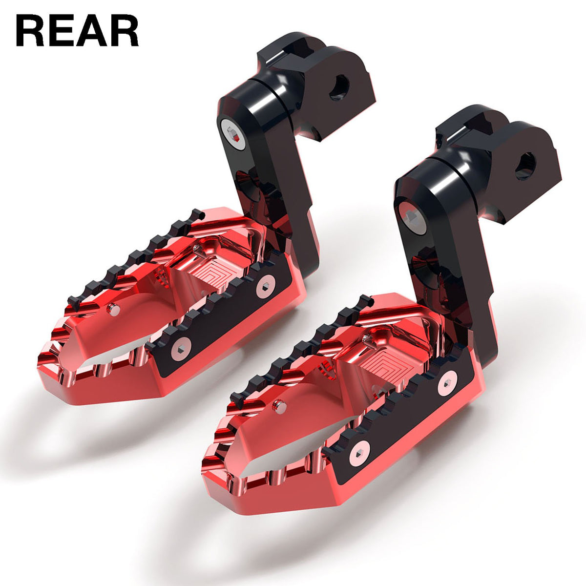 MC Motoparts 50mm extension rear touring foot pegs for Ducati Supersport 950 Scrambler Nightshift, wide and lower for comfort.