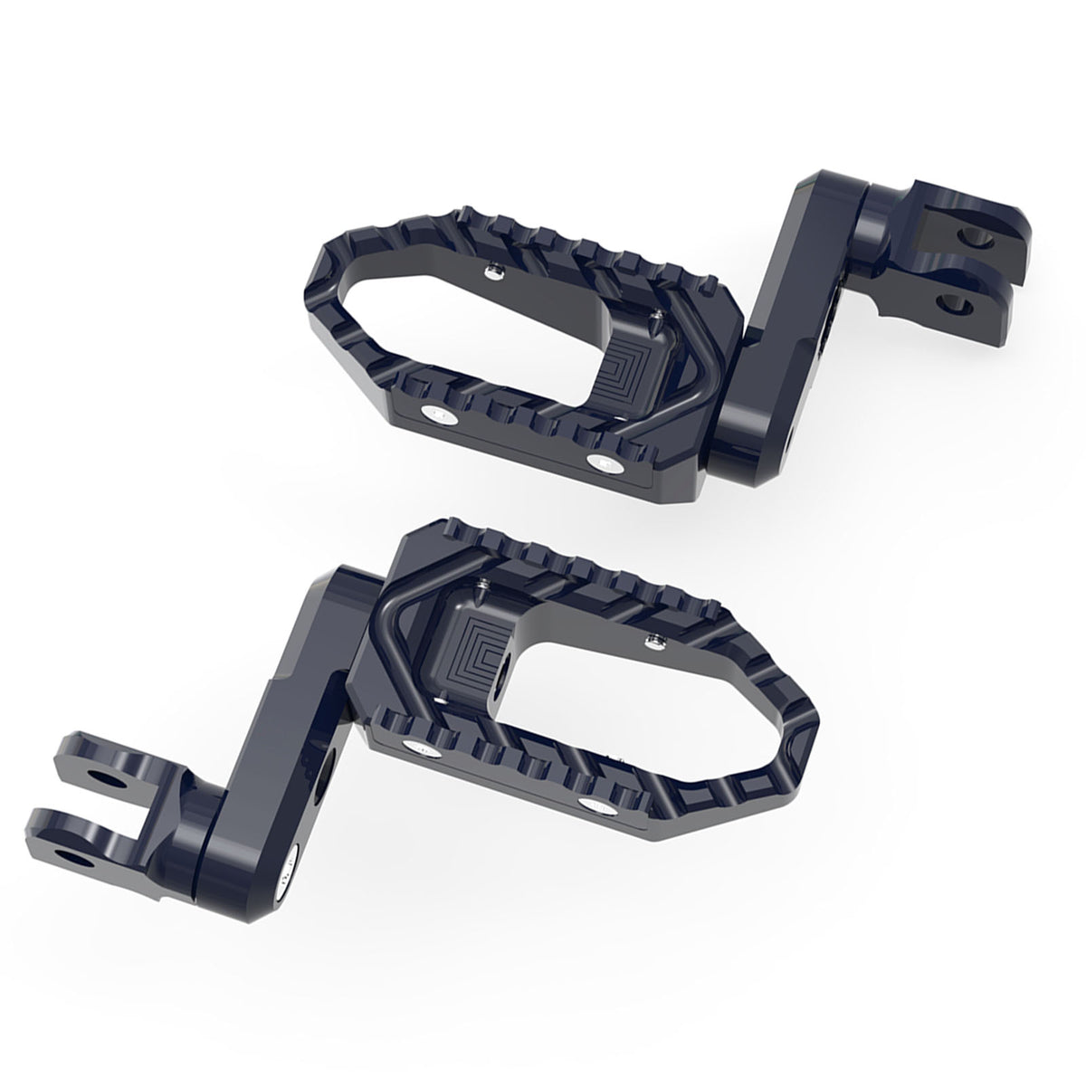 MC Motoparts 40mm extension foot pegs for Yamaha MT09, MT07, MT01, MT10 touring bikes, black with adjustable design.