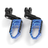 MC Motoparts 40mm extension touring foot pegs for Ducati Monster 1200 821 695 TRC, wide multi-step design, front view