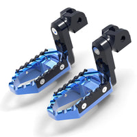 MC Motoparts electric dirt bike 40mm extension foot pegs for Razor SX 125 350 500 TRC touring models, front view with black finish.