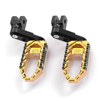 MC Motoparts 40mm extension foot pegs for Ducati DesertX, Multistrada V2, V4 S, RS, TRC touring motorcycle, front view.