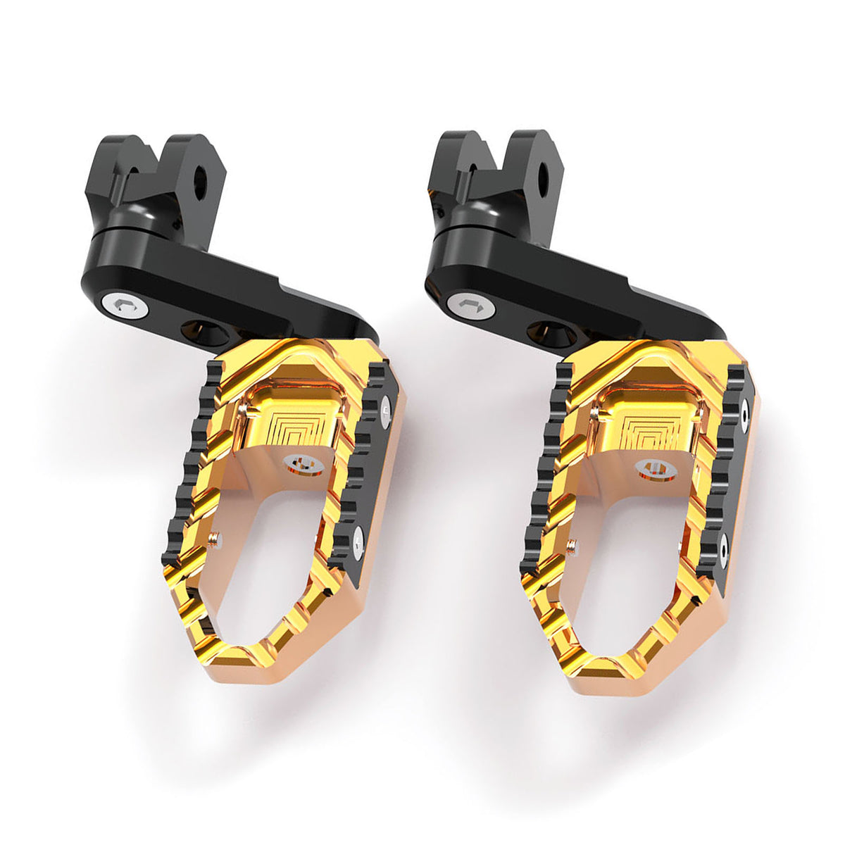 MC Motoparts 40mm extension foot pegs for Moto Guzzi V9, V7, V100 TRC touring models, featuring adjustable wide footrests.