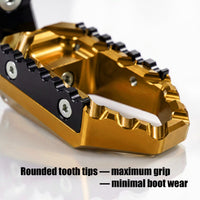 MC Motoparts 40mm extension foot pegs for Harley Davidson Breakout FXDR114 Touring, with multi-step design, installed on motorcycle.