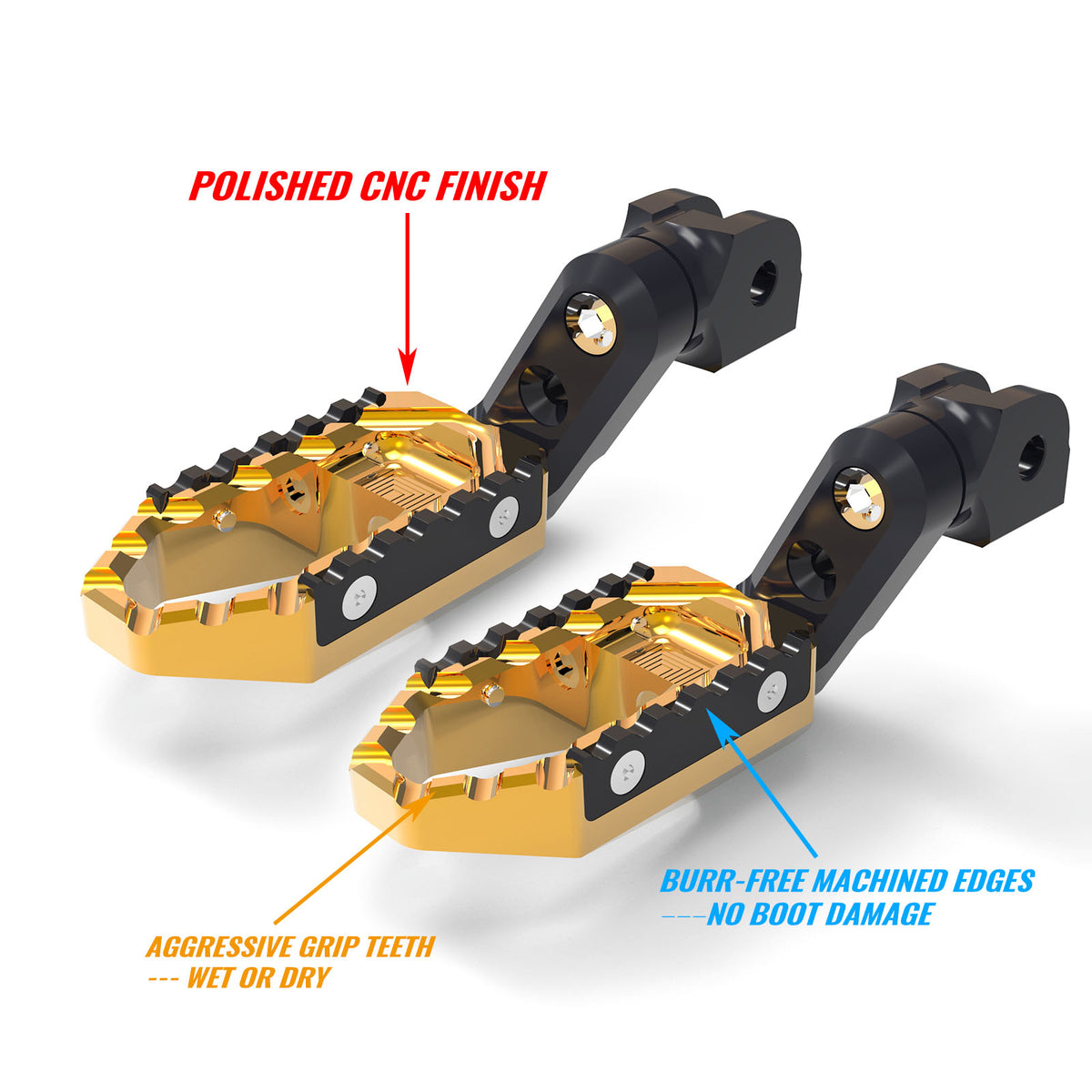 {Front}  Fits Greenger G3S G3 2023-2024 TRC Touring 40mm Adjustable Wide Foot Pegs - MC Motoparts