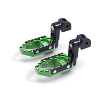 MC Motoparts 40mm extension foot pegs for Triumph Scrambler 1200, Trident 660, and TRC Touring, featuring adjustable design.
