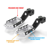 Electric dirt bike with MC Motoparts 40mm adjustable foot pegs fitted on Razor SX, 125, 350, 500 TRC touring models.