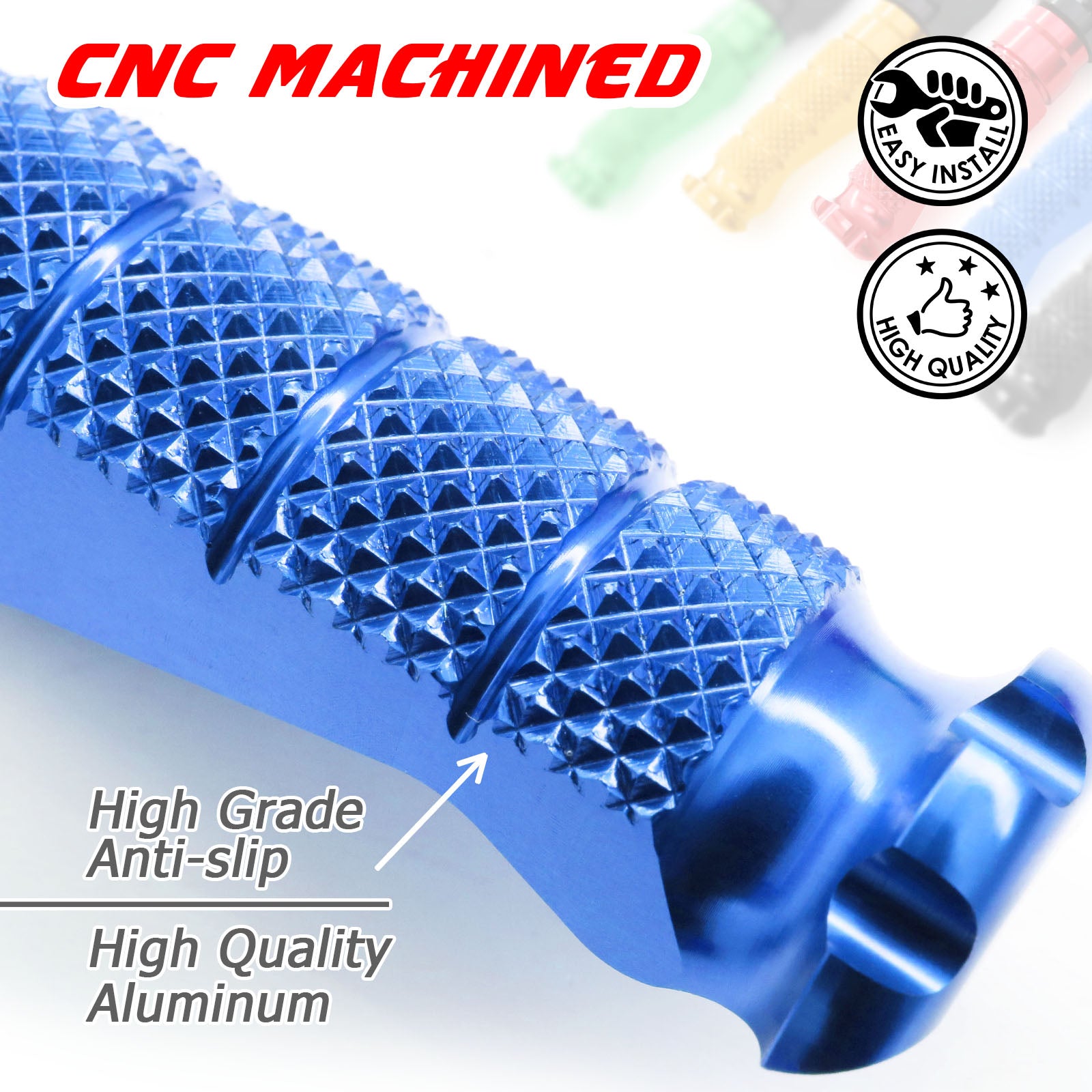 {Rear} Fits Honda CB1000R CB500F CB500X Engraved Logo R-FIGHT Foot Pegs - MC Motoparts