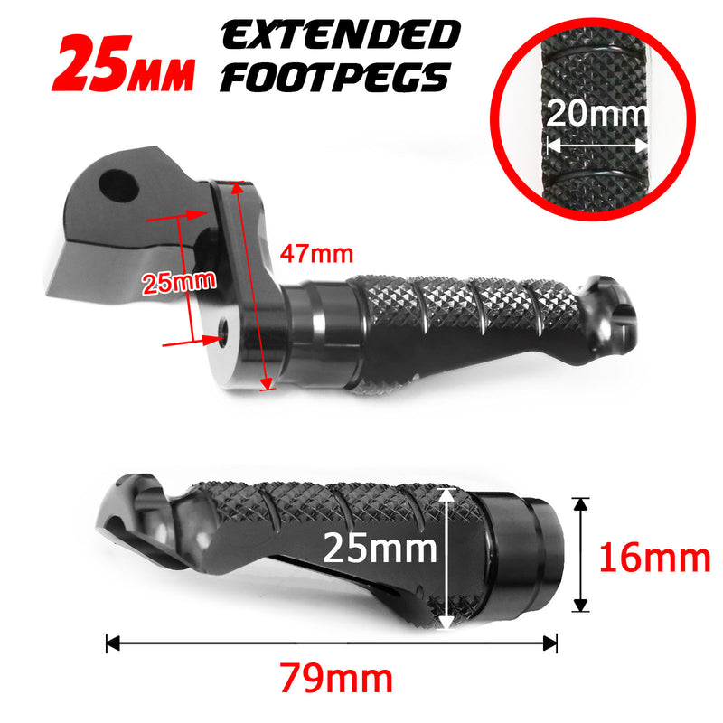 {Trasero} Se adapta a las estriberas R-FIGHT ajustables de 25 mm Triumph America Daytona 675