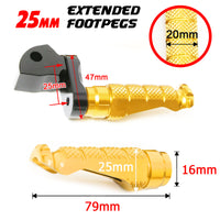 {Trasero} Se adapta a las clavijas de pie R-FIGHT de extensión de 25 mm para Yamaha MT-01 MT-07 MT-10