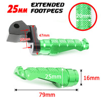 {Trasero} Se adapta a las clavijas de pie R-FIGHT de extensión de 25 mm para Kawasaki Z400 Z650 Z1000