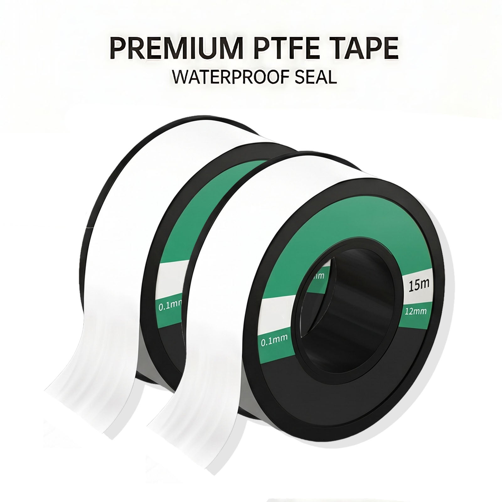Premium PTFE Thread Seal Tape – Waterproof Plumber's Tape for Pipe Fittings & Leak Repair - 2 Rolls (1/2 Inch x 158 Inches)