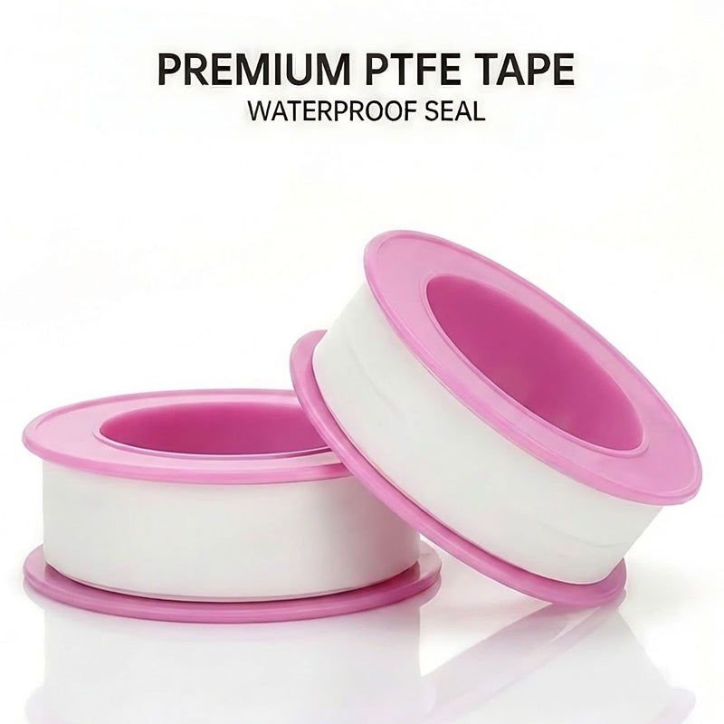 Two rolls of MC Motoparts premium PTFE thread seal tape for waterproof pipe fittings and leak repair, 1/2 inch x 158 inches.