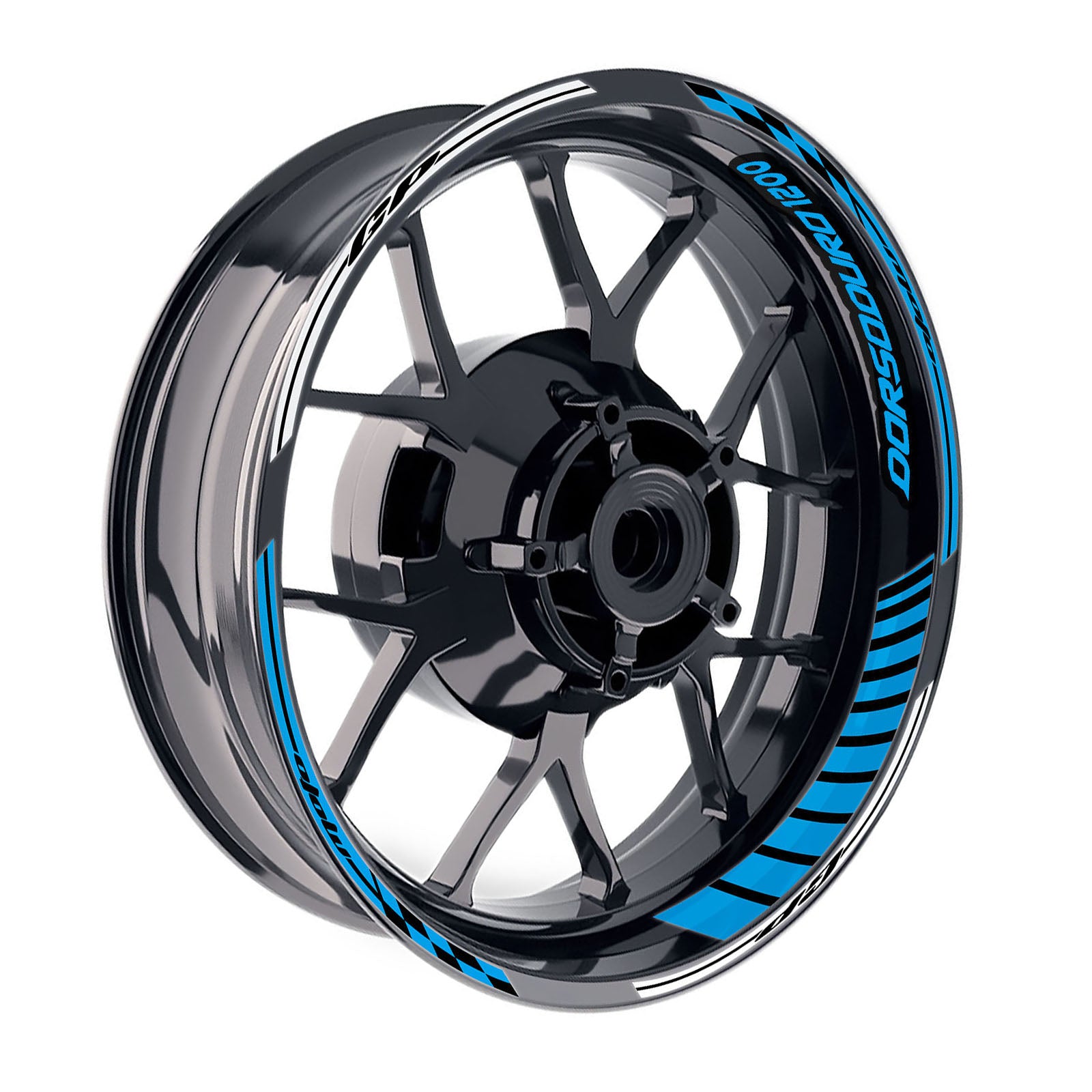 Fit Aprilia Dorsoduro 1200 Logo GP 17 inch Rim Wheel Stickers Racing Check