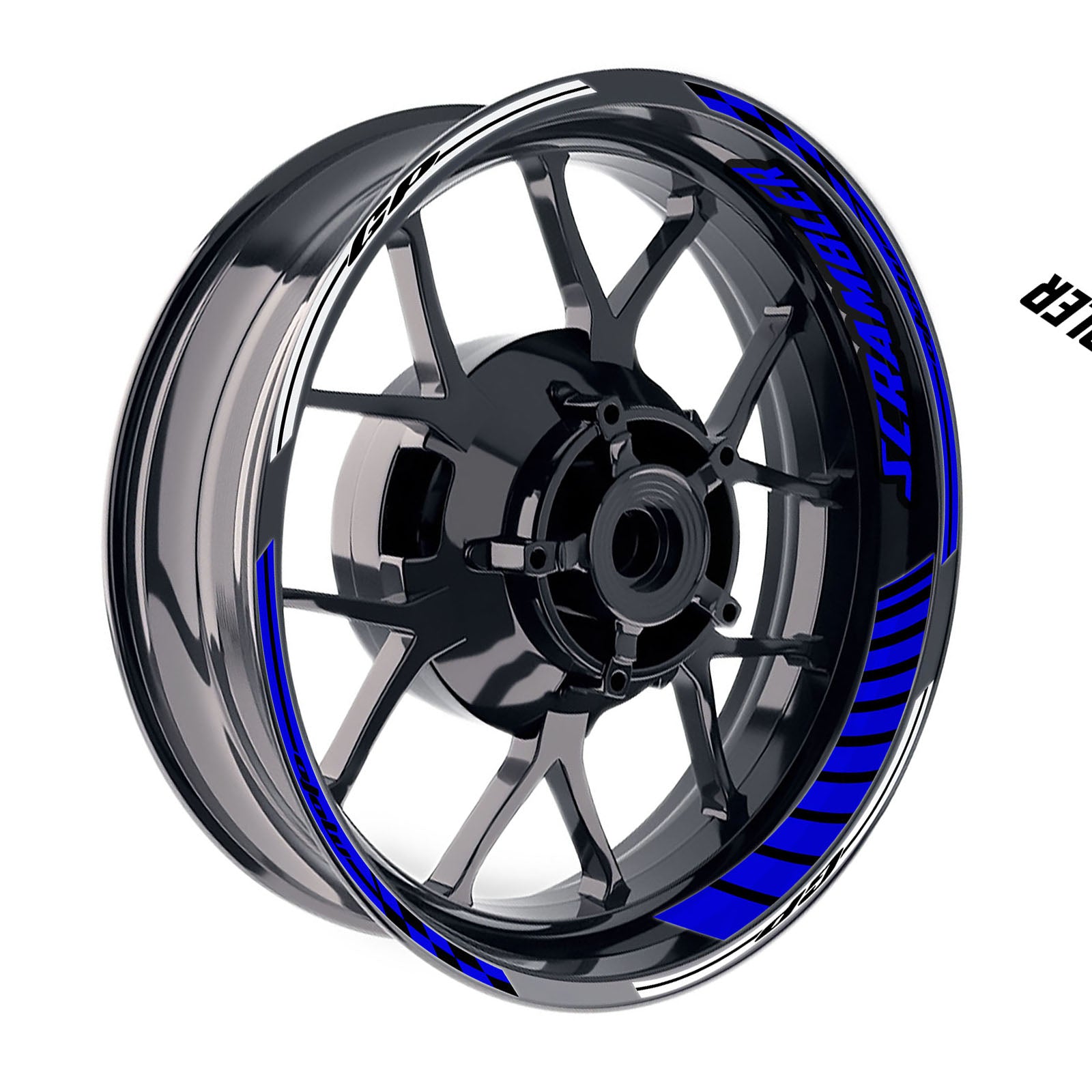 Fit Ducati Scrambler Caf? Racer Logo GP 17 inch Rim Wheel Stickers Racing Check