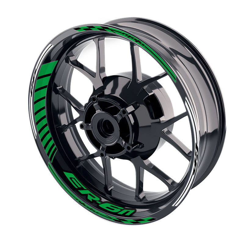 Fit Kawasaki ER-6N Logo Moto GP Stripe 17 inch Wheel Rim Sticker - MC Motoparts