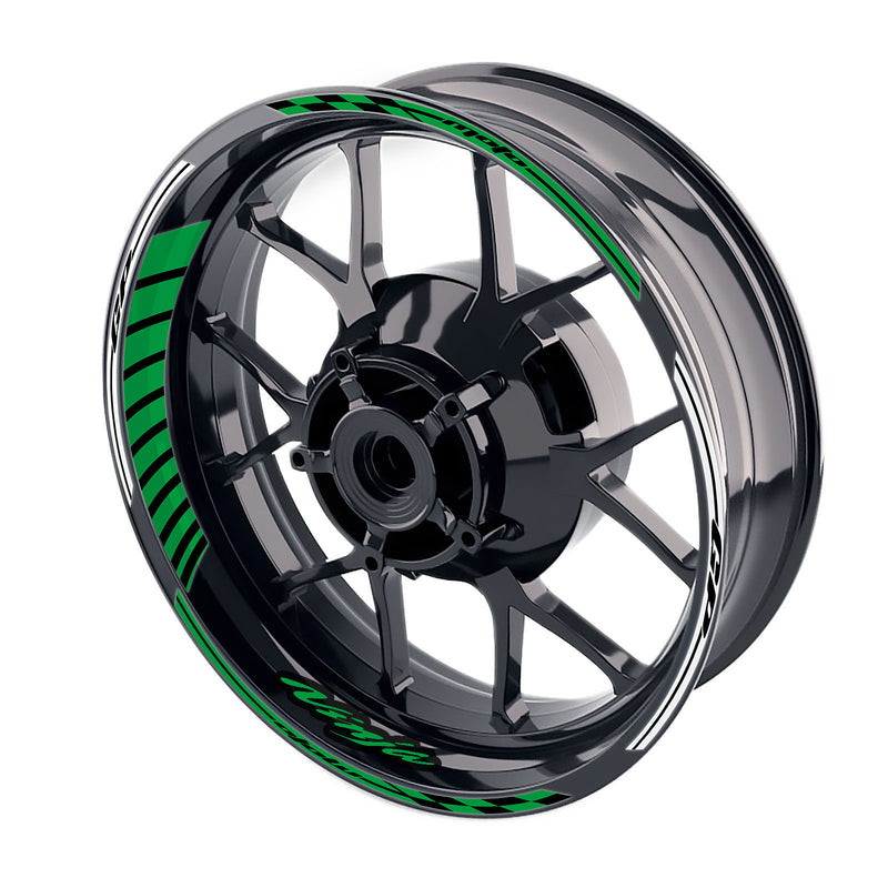 Fit Kawasaki Ninja 1000 650 400 Logo Moto GP Stripe 17 inch Wheel Rim Sticker - MC Motoparts