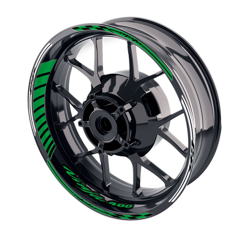 Fit Kawasaki Ninja 400 EX400 Logo Moto GP Stripe 17 inch Wheel Rim Sticker - MC Motoparts