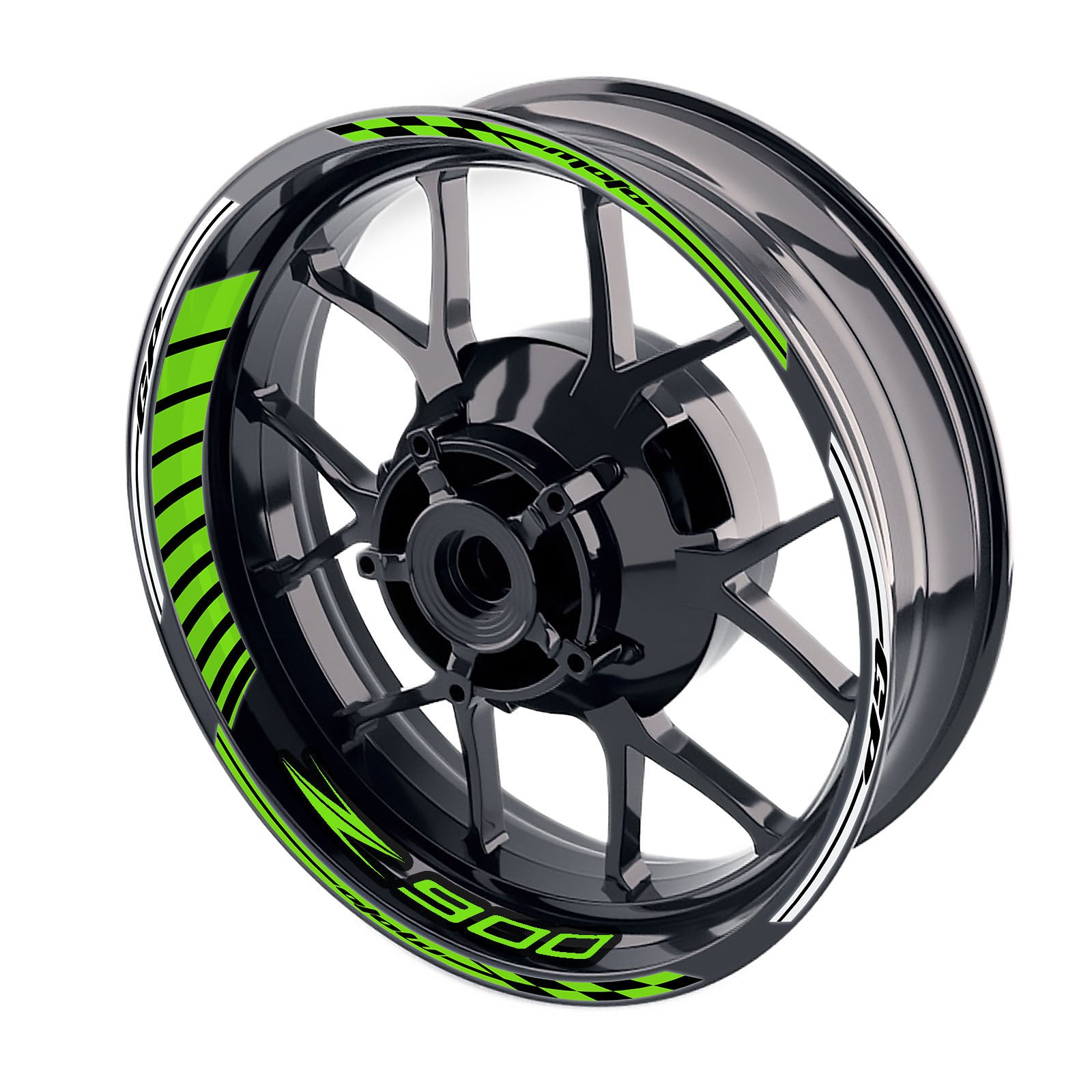 Fit Kawasaki Z900 Logo Moto GP Stripe 17 inch Wheel Rim Sticker - MC Motoparts